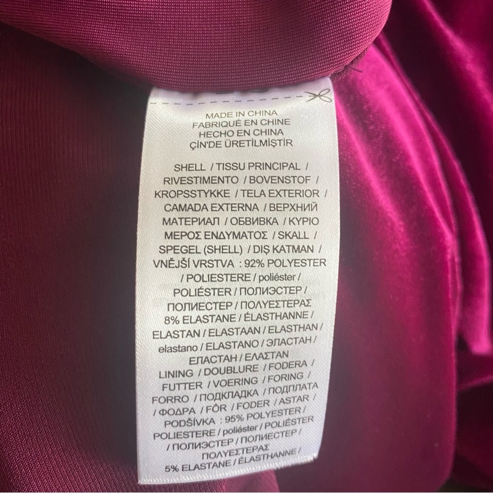 Lauren Ralph Lauren Dress Women 16 Purple Velvet Ruched Puff Sleeve Cocktail NEW - Picture 11 of 13